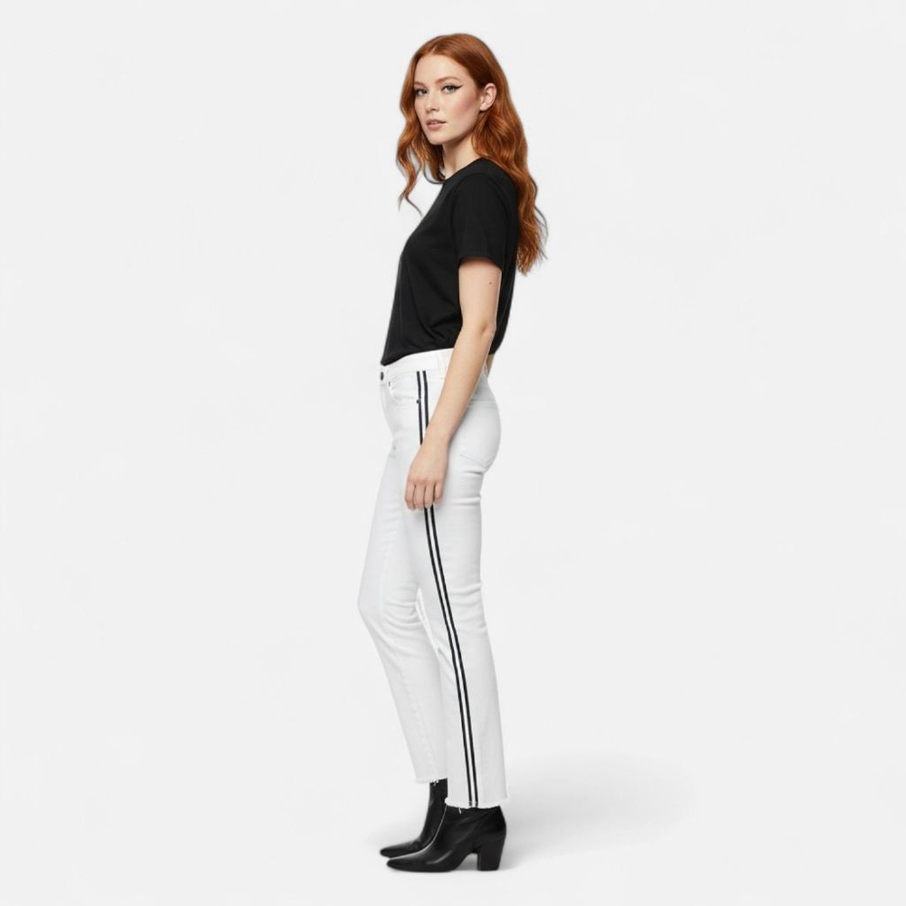 Principle Denim Innovators Optimist Straight Leg White Black Jeans- Size 25